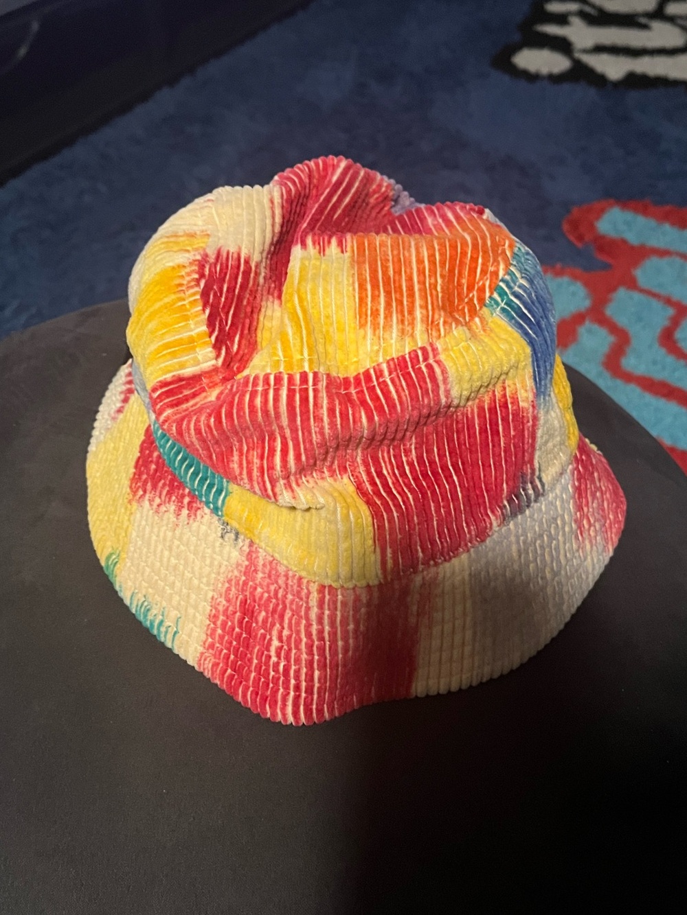 Rowing Blazers Kids Tie-Dye Corduroy Bucket Hat - Pink, Yellow & Blue